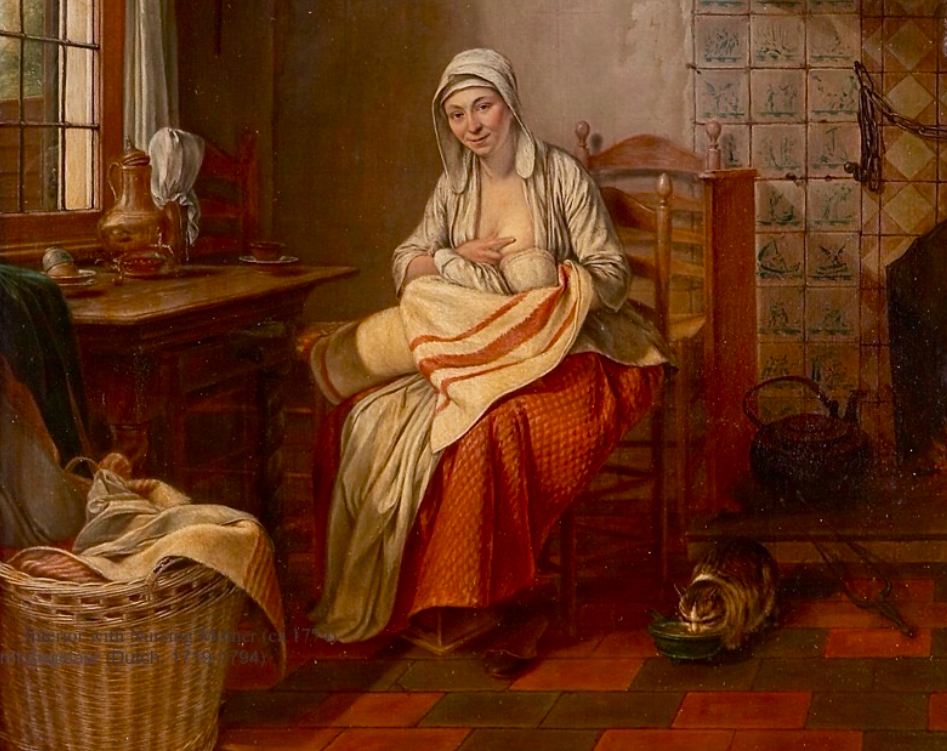 Interior with Nursing Mother (ca 1774) Gerrit Zegelaar (Dutch, 1719-1794)